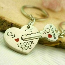 Romantic Gift For Her Him I Love You Keyring Heart Key Lover Couple Key Ring UK