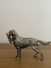 Vintage ACC marked silver Labrador /  hunting dog and pheasant ornament
