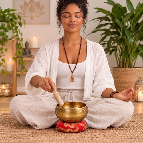 Tibetan singing bowl - singing, set