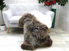 SHEEPSKIN RUG BRITISH HERDWICK REAL SOFT DENSE FUR SKIN NATURAL CHAIR COVER J370