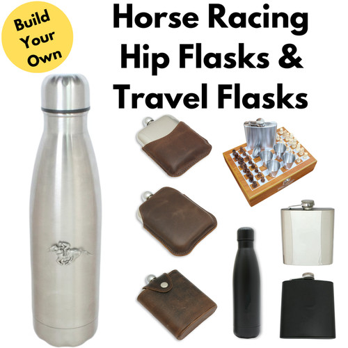 Horse racing hip flasks - horse,