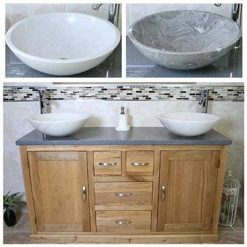 Solid oak bathroom - bathroom, double