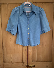 Mint Velvet blue denim puff