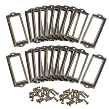 30x Metal Label Holders File Name Card Tag Label Holder Frame for Library Drawer