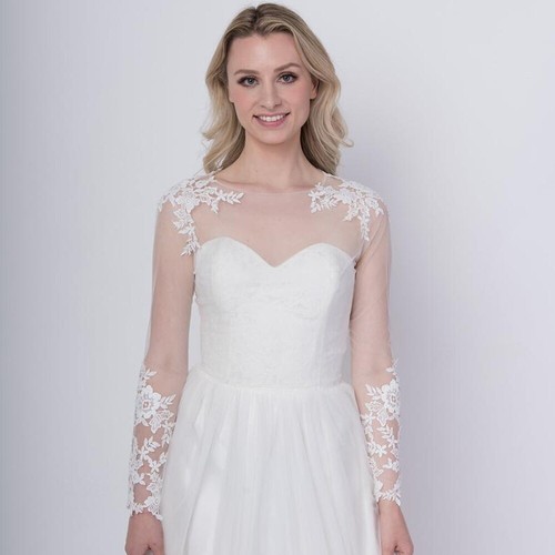 Lace appliques jacket scoop - lace,
