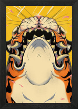 Tiger Jaws Framed Wall Art