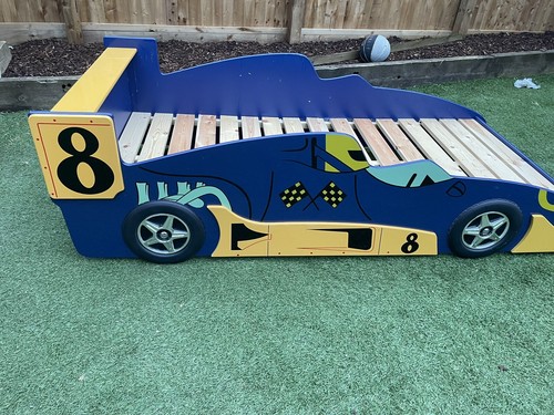 Car racing bed single with