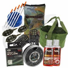 NGT Carp Match Fishing Ground Bait Tackle Set + Bowl Liquids Shot Feeders Hooks
