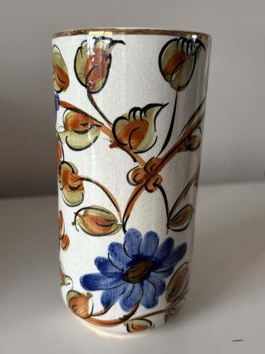 Vintage hand painted cylinder