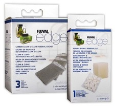 FLUVAL EDGE REPLACEMENT BIOMAX FOAM & CARBON FILTER SET 4 AQUARIUM FISH TANK