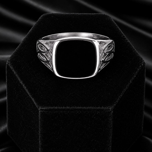 Sterling silver gents ring - silver,