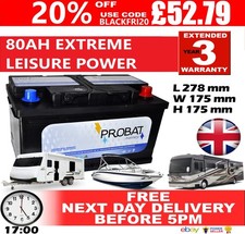 12V 80AH 80 85 80 AH Leisure Battery DEEP CYCLE Motorhome / Caravan / Campervan