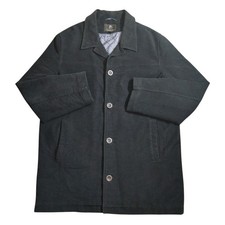Paul Berman Coat Mens XL Navy Moleskin Brushed Cotton Button Quilt Lined Jacket