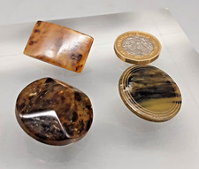 3 Vintage Antique Horn? Buttons - 3cm, 2.8cm & Rectangular Button 3.2cm approx