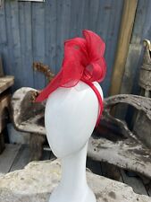 PHASE EIGHT FASCINATOR HEADBAND RED DISC ONE SIZE MOTHER OF THE BRIDE RACES 
