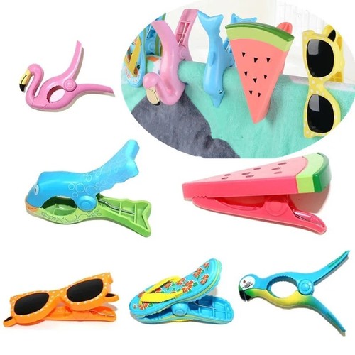 Fun beach towel - towel, clips