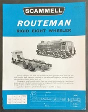 SCAMMELL ROUTEMAN Rigid Eight Wheeler Sales Spec Leaflet Circa 1960 #109/1
