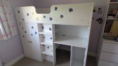 Children white cabin bed - white,