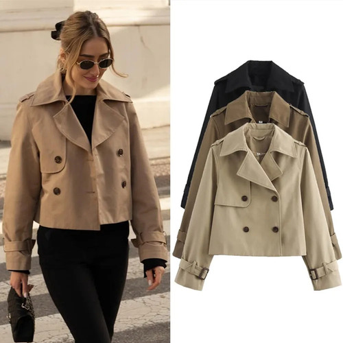 Women cropped trench jacket - women,