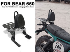 Fit For Royal Enfield Bear 650 SISSY BAR WITH BACKREST & LUGGAGE RACK BLACK