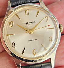 Ingersoll 5 Jewel Gt Britain 33mm Mens Hand Wind Vintage Watch Leather S Working