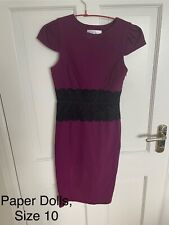 Paper Doll dress, Size 10, Purple with black lace detail