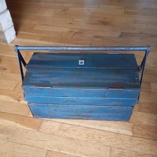  Rustic Vintage Metal Engineers Toolbox Retro Heavy Duty Tool Chest Craft Box 