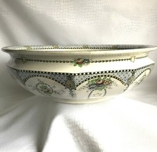 1900 English Staffordshire Royal Corona Ware S.Hancock &Sons ‘Stella’ Wash Basin