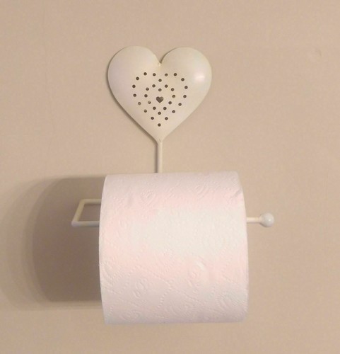 Cream heart toilet roll holder - heart,