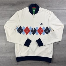 Adidas Argyle Printed 1/4 Quater Zip Blade Collar Pullover Top - Size Small (S)