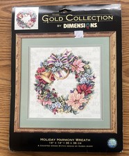 NEW DIMENSIONS Holiday Harmony Wreath 8662 Counted Cross Stitch Kit