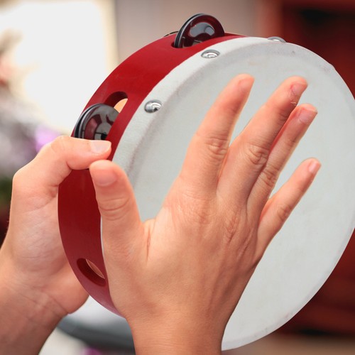 Single row red - red, tambourine