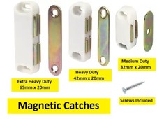 MAGNETIC DOOR CATCHES Medium, Heavy, Extra Heavy Duty & Screws Cupboard Cabinet