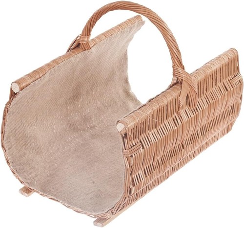 Rustic wicker log basket - rustic,