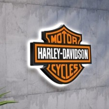 Harley-Davidson Light Sign and HD Decor with USB P. Dimmable 18x15 inches Light