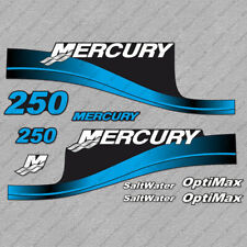 Mercury 250hp Optimax SaltWater Series outboard engine decals BLUE sticker set