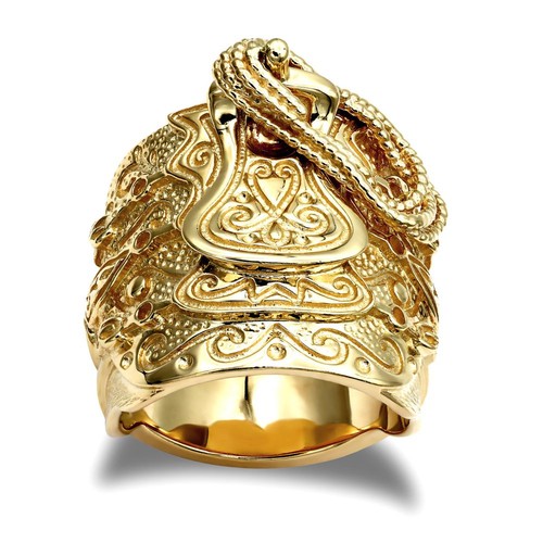 Gold silver saddle ring - on,
