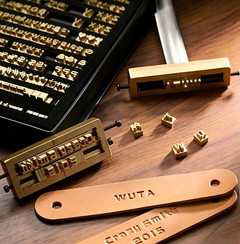 Brass leather carving printing - leather,