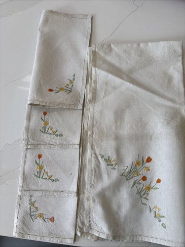 Vintage embroidered table - vintage,