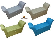 Window Seat Easy to Assemble Linen Look Ottoman Storage Bed End Sofa Bench
