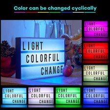 NEON Cinematic Cinema Light Up Letter Box Sign Lightbox RGB 7 COLORS CHANGING
