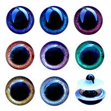 20Pcs 3D Diy Glitter Safety Eyes for Crochet Toys Amigurumi Mixed Sizes Color To