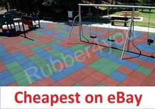 BEST CHEAPEST Playground Rubber Safety Tile Mats 50cm x 50cm x 1" thk