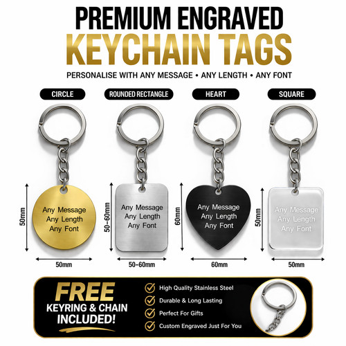 Custom printed key - key, ring