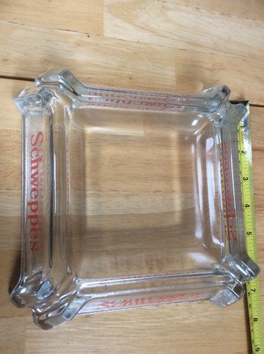 Schweppes glass pub ashtray - glass,