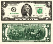 USA - United State of America 2 Dollars 2017 "L" S.Francisco FDS - UNC