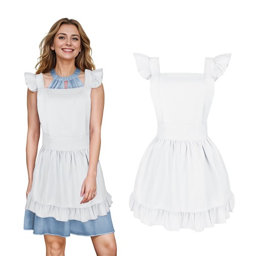 Women retro ruffle - retro, apron