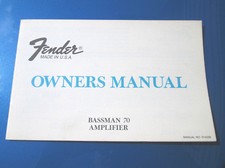 REAL ORIGINAL '78 FENDER BASSMAN 70 HEAD Tube Guitar Amp OWNERS MANUAL ! Nice!