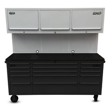 CRYTEC Pro Cab Top Pegboard 3 Cupboard TO FIT 72" Grey Steel Storage Tool Box