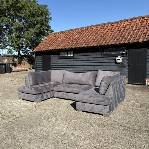 Large grey french velvet - grey,